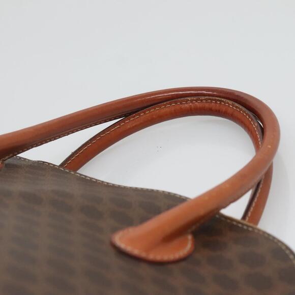 CELINE Macadam Canvas Hand Bag Pvc Leather Brown Gold - Picture 8 of 12